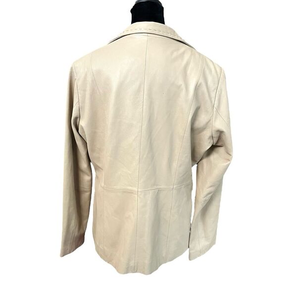 Vintage Tan Soft Leather Blazer Size XL Boho Bohemian Coat Jacket - Picture 4 of 6